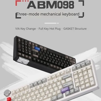 Cidoo Abm098 Беспроводная клавиатура Bluetooth Type-c с подключением 2.4g, Трехрежимная Настройка, Игровая Механическая клавиатура Rgb с возможностью горячей замены