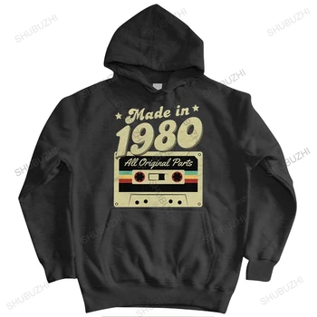 Мужская толстовка Made In 1980 42th Birthday 42 Years Old School Retro 80 hoodies Anniversary Хлопковая толстовка с капюшоном Уникальная толстовка с капюшоном