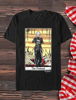 Восставший из ада Inferno Pinhead Tarot Классическая черная футболка унисекс | рубашка ужасов