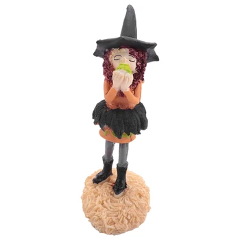 Фигурка Ведьмы на Хэллоуин, очаровательные куклы для декора Ведьм, мини-волшебные Ведьмы, украшения для Хэллоуина, домашний декор для рабочего стола