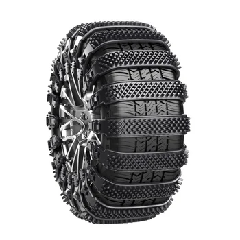 89x4cm 1x противоскользящая цепь черного цвета, подходит для колесных дисков размером до 22 дюймов из ТПУ, используется в условиях гололеда, используется на шинах со скользким снегом
