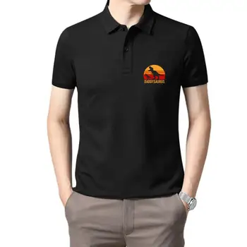 Мужская одежда для гольфа, Daddysaurus, черная, с коротким рукавом, подарок на День отца - Забавная футболка-поло Harajuku для мужчин
