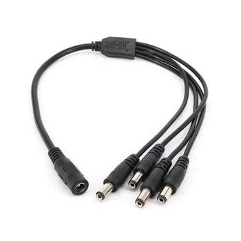 Разветвитель кабеля питания постоянного тока от 1 до 4 разъемов для подключения камеры видеонаблюдения к разъему адаптера