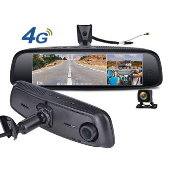 Aidelion Full HD 1080P Автомобильный Черный ящик 4G Android Зеркальный Видеорегистратор с 8-дюймовым Сенсорным Экраном 3 Камеры 2 ГБ + 32 ГБ Автомобильный Видеорегистратор