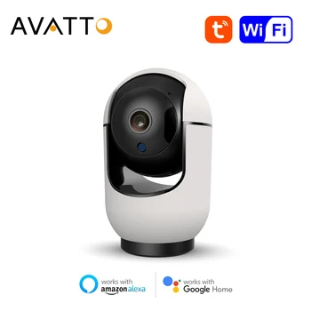Видеоняня AVATTO WiFi Smart IP Camera, 2-мегапиксельная Внутренняя камера видеонаблюдения с автоматическим отслеживанием Tuya, Работает для Alexa/Google Home.