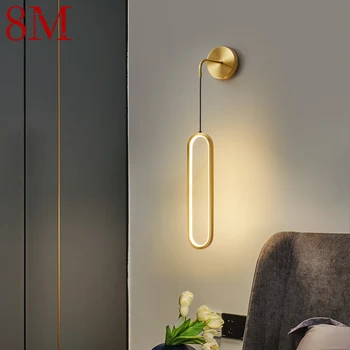 8-Метровый современный медный настенный светильник LED 3 цвета, Латунное Золотое бра, освещение, декор, Современный Дом, спальня
