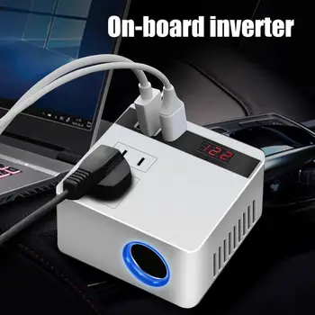Автомобильный инвертор мощностью 150 Вт от 12 В/24 В до 220 В, адаптер инвертора для прикуривателя с 3 USB-преобразователем быстрой зарядки