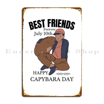 Лучшие друзья Металлическая вывеска Capybara настенная фреска клубный бар дизайнерская настенная табличка жестяная вывеска плакат