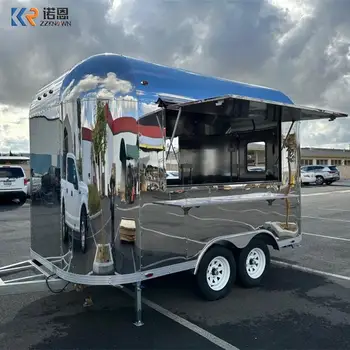 Тележка для мороженого Уличный Концессионный Продовольственный трейлер Foodtruck Airstream Food Truck С полностью оборудованной кухней Ресторанного оборудования
