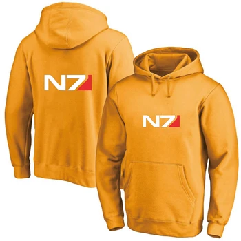 2023 Новая Демисезонная Новинка N7 Mass Effect С Логотипом И Принтом В стиле Хип-Хоп, Повседневные Толстовки в стиле Харадзюку, Мужской Однотонный Классический Пуловер, Модное Пальто