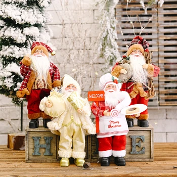Стоящая Кукла Санта-Клауса, Украшение Рождественского фестиваля, Стоящая кукла Санта-Клауса, Креативное украшение рюкзака Санта-Клауса.