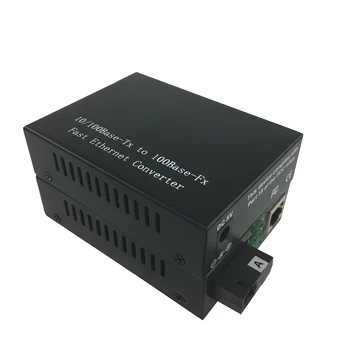 Высокоскоростной волоконно-оптический Ethernet 1 SC медиаконвертер rj45 в оптоволокно 10/100 Single Fiber