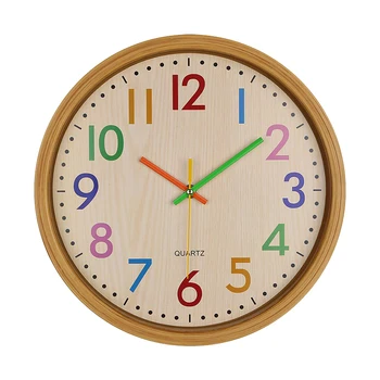 12-Дюймовые бесшумные, не тикающие кварцевые детские настенные часы для домашнего офиса Декоративные в помещении