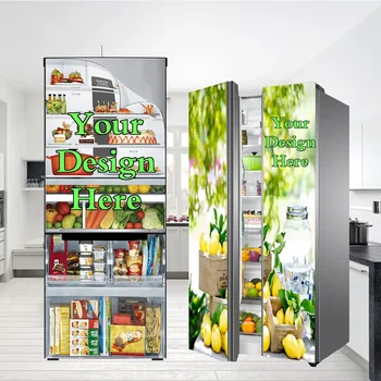 Наклейка на холодильник на заказ, полная крышка двери, персонализированные наклейки на холодильник, кухонные украшения из ПВХ для дверей холодильника, окон