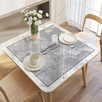 Скатерть из скандинавского мрамора, водонепроницаемый и маслостойкий прямоугольный журнальный столик, коврик для стола из мягкого стекла ПВХ, домашний декор для гостиной