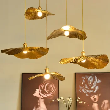 Креативные светодиодные подвесные светильники Lotus Leaf для домашнего декора, Подвесные люстры, светильник для гостиной, столовой, Подвесной светильник